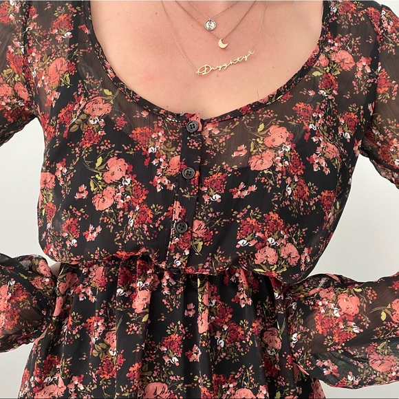 Floral Chiffon H/L Dress - Picture 6 of 6